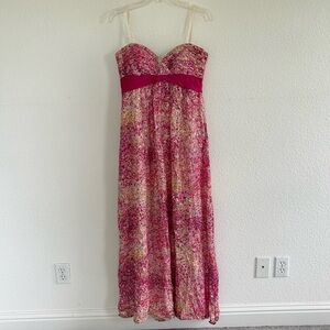 BCBG MAX AZRIA Floral Metallic Maxi Dress